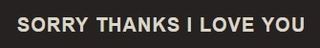 sorry thanks I love you logo